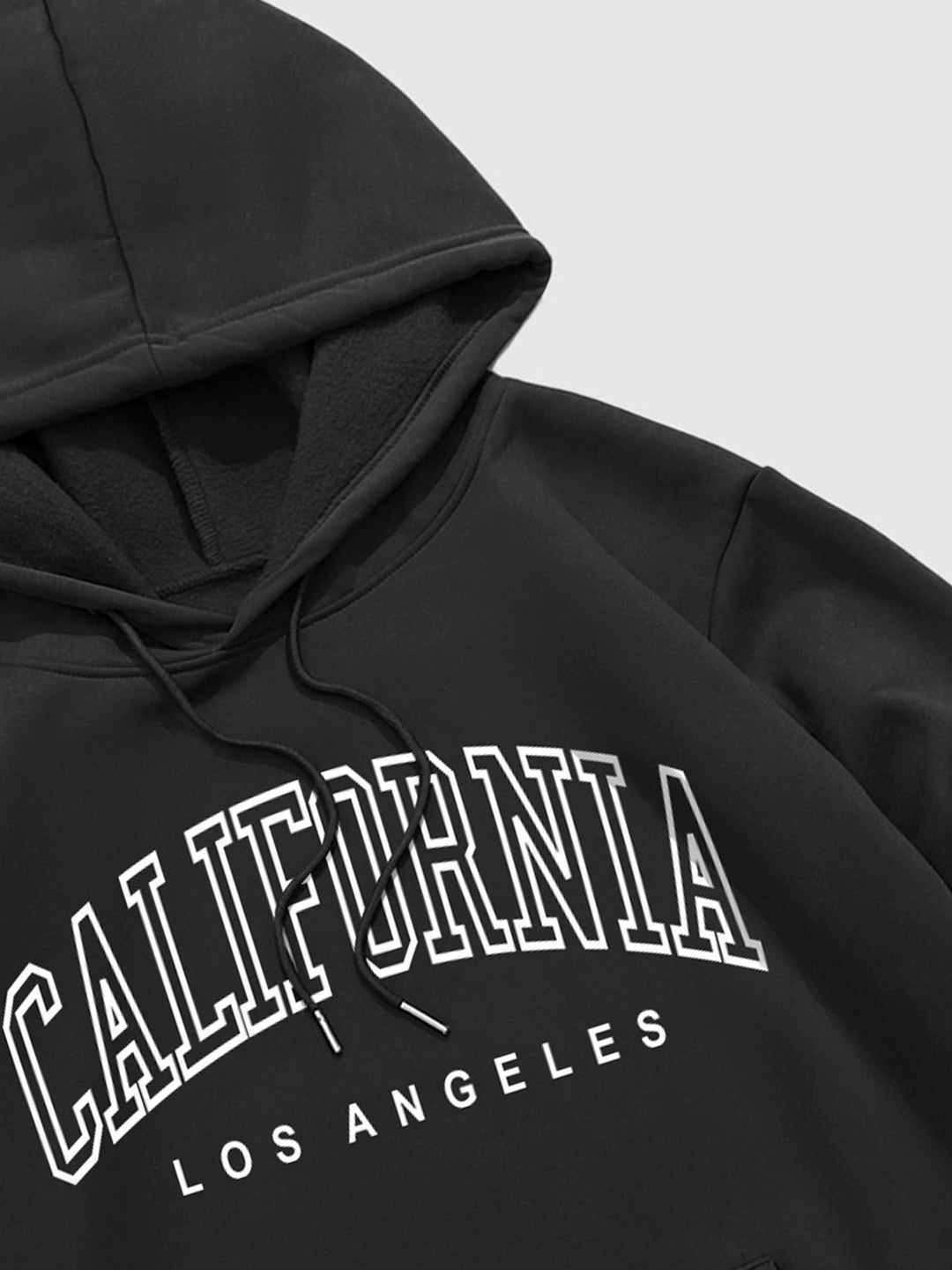 Men's "CALIFORNIA" velvet printed letter hoodie black