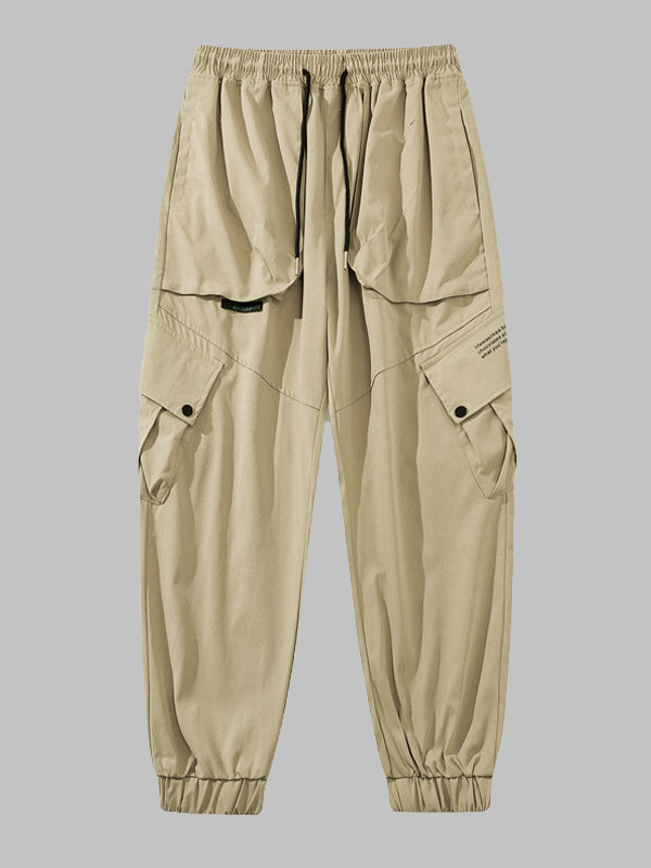 Men's multi-pocket drawstring cargo pants