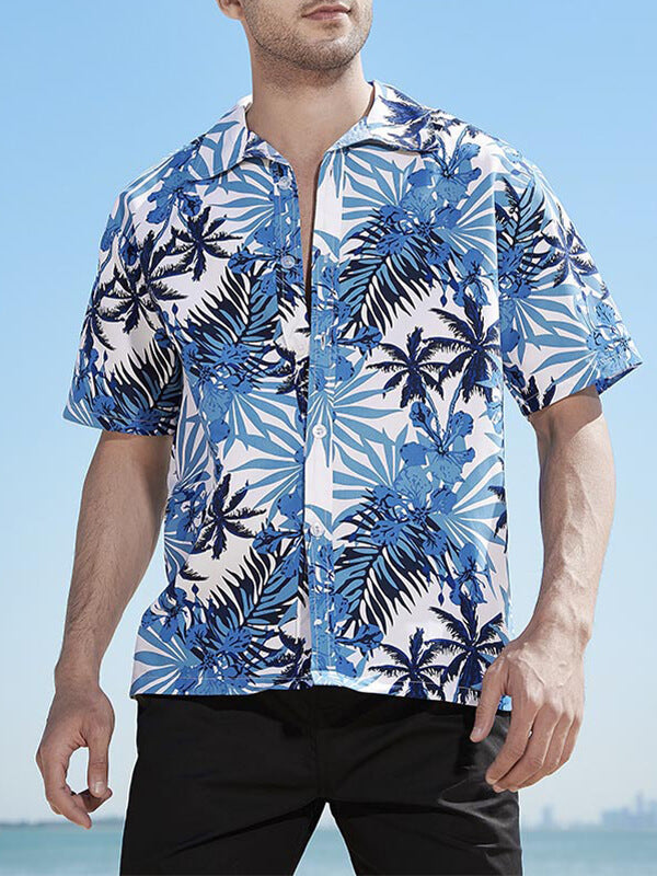 Men's Hawaiian Print Casual Resort Style Short Sleeve Shirt