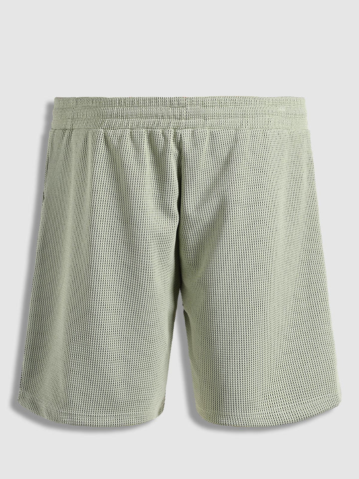 Men's solid color textured fabric casual shorts