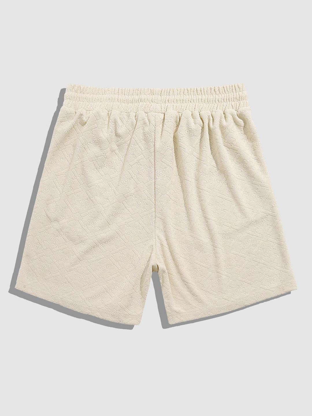 Men's solid color geometric terry texture shorts