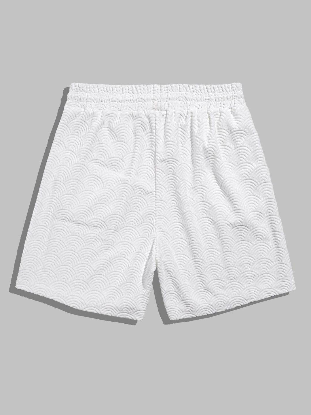 Men's Chinese style wave terry texture shorts