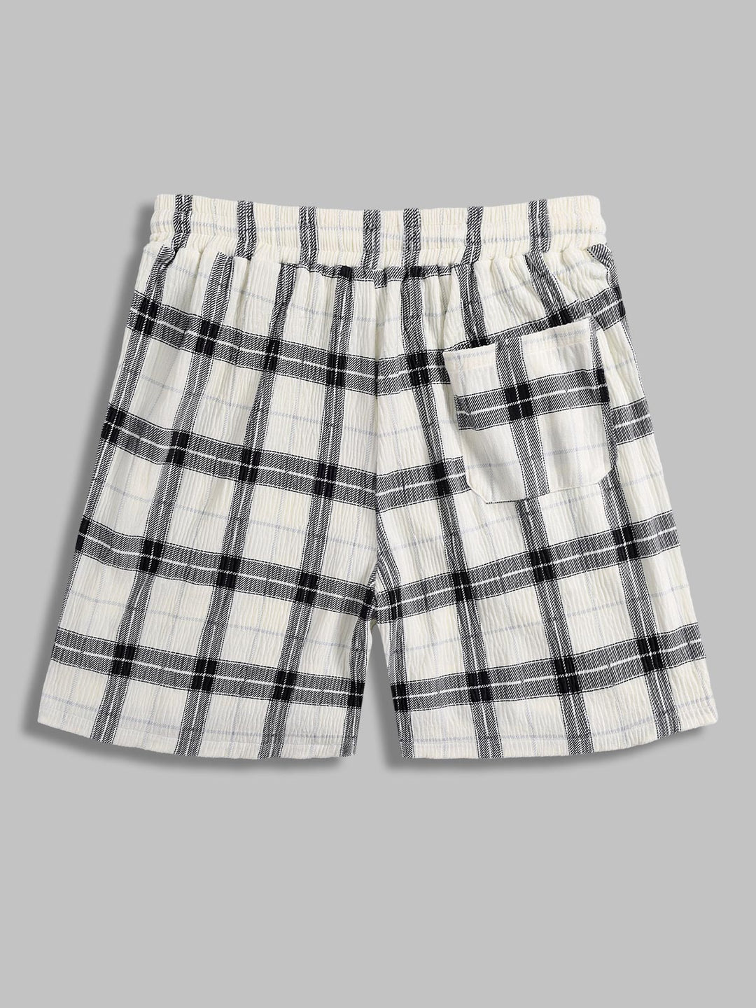 Men's Pleated Plush Plaid casual shorts