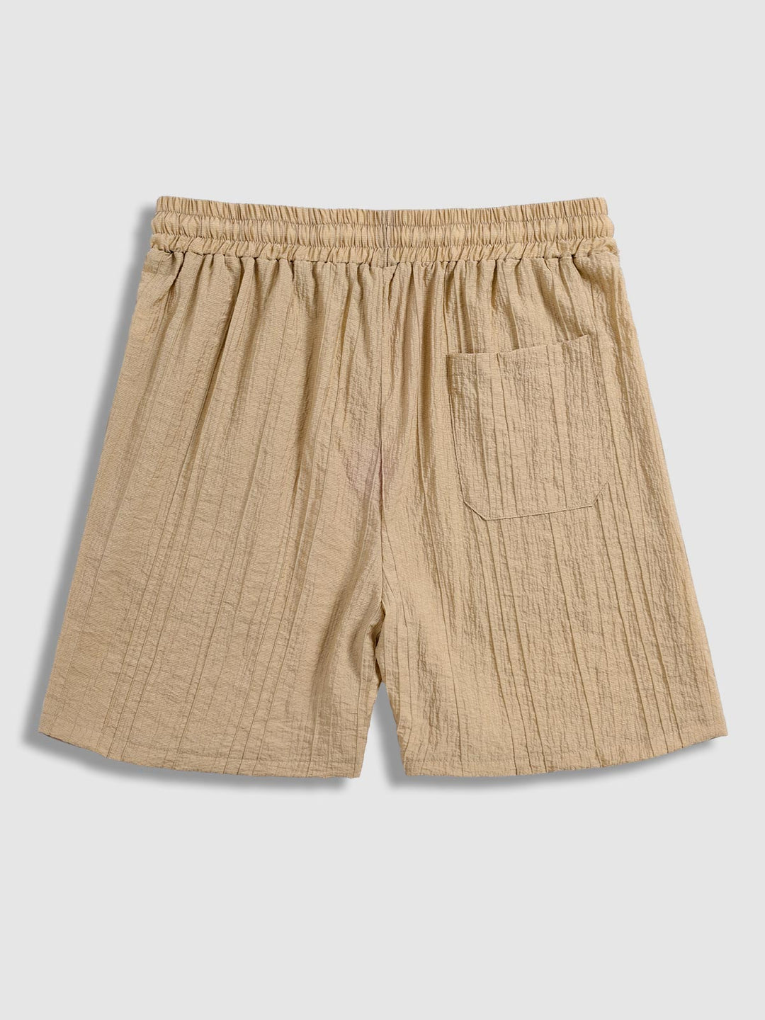 Men textured  Slant Pocket Drawstring Waist Solid Shorts