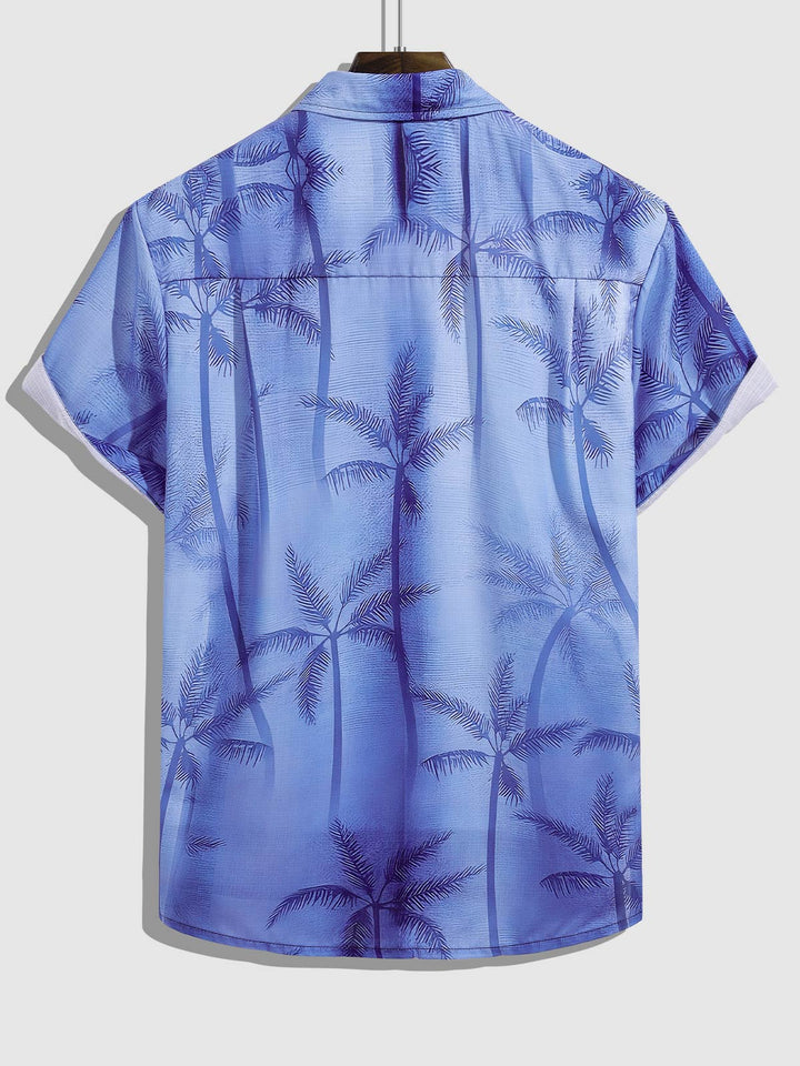 Men's Palm Tree Print Short Sleeve Shirt