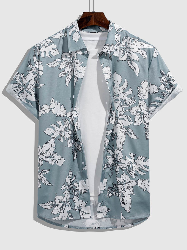 Men's Chinese Style Printed Casual Short Sleeve Shirt