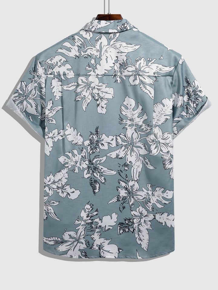 Men's Chinese Style Printed Casual Short Sleeve Shirt