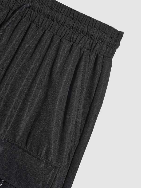 Men's Casual Double Pocket Drawstring Elastic Waist Shorts