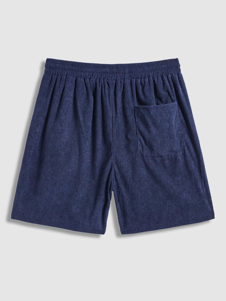 Men's Corduroy Elastic Waist Casual Shorts