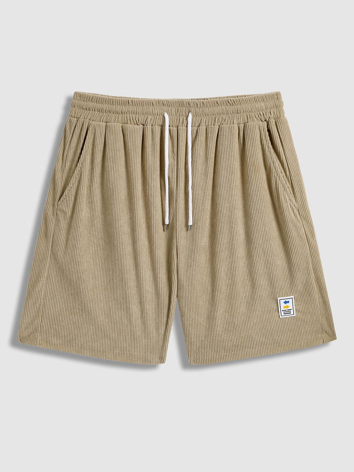 Men's Corduroy Elastic Waist Casual Shorts