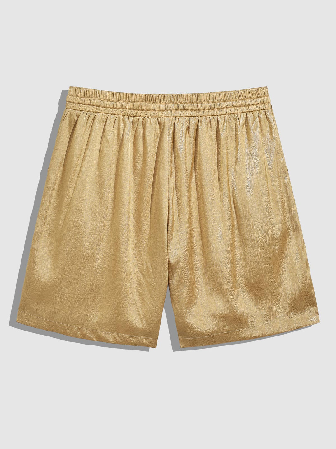 Men's satin texture solid color casual shorts