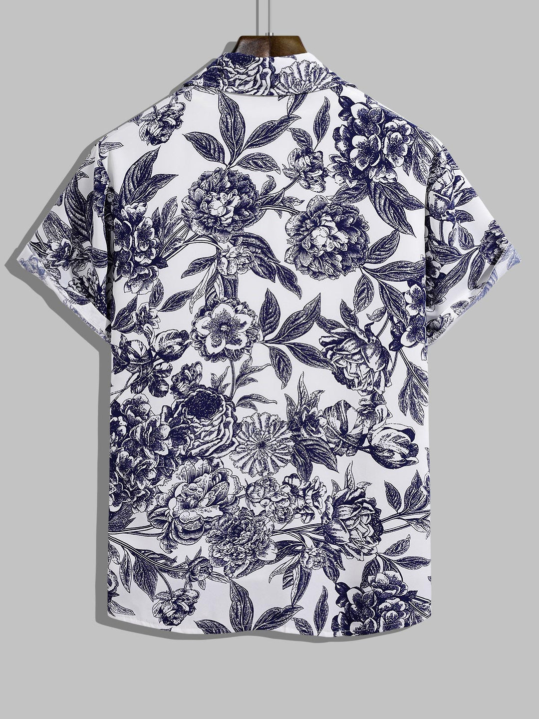 Men's Vintage Floral Breathable Casual Button-Down Short Sleeve Shirt