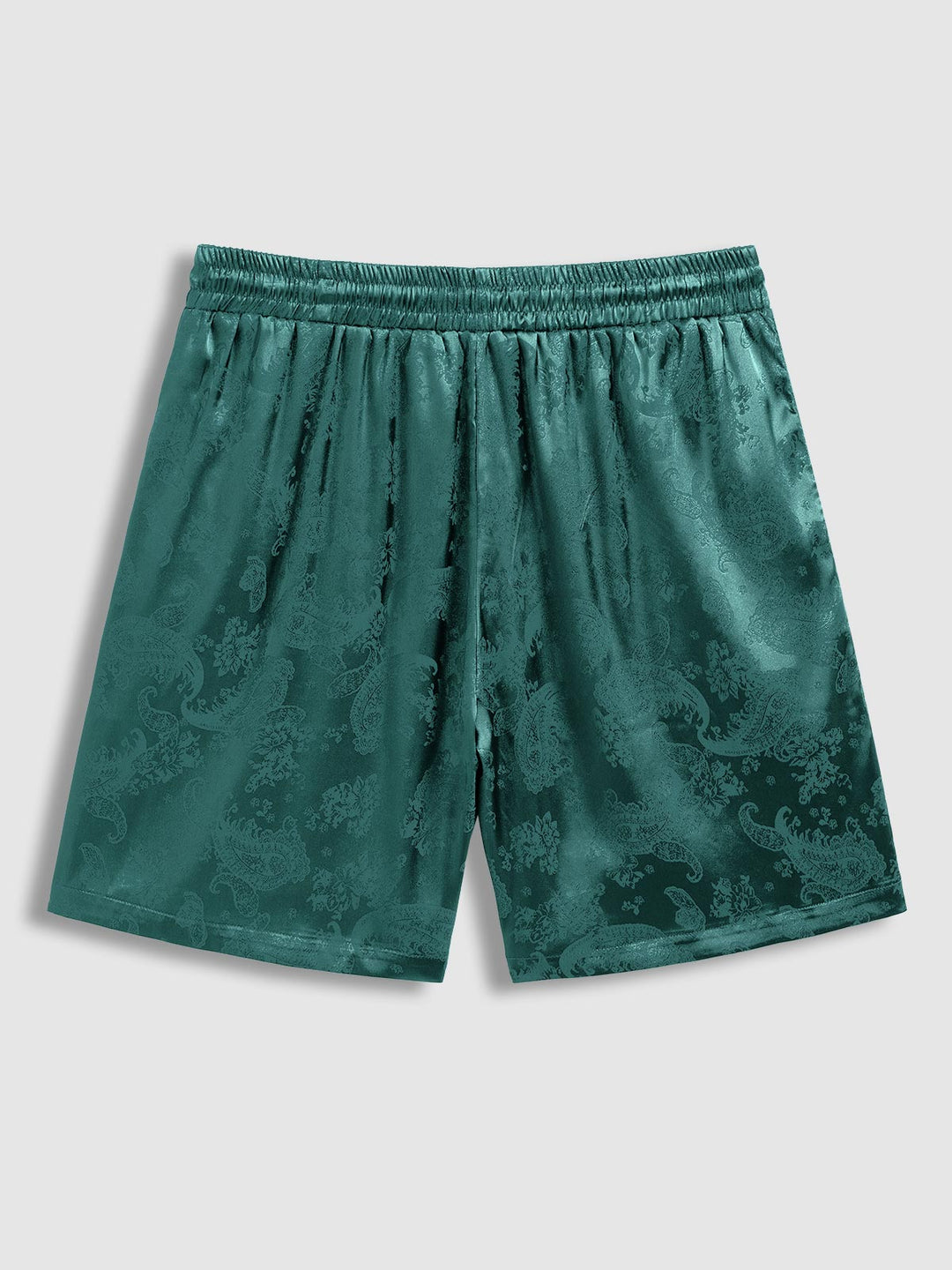 Men's Satin Paisley Solid Color Casual Shorts