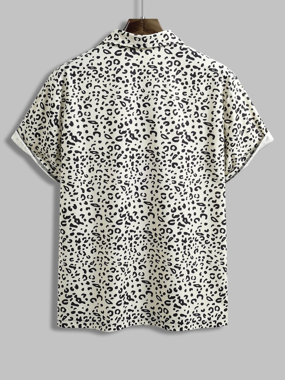 Men's leopard print corduroy short sleeve polo