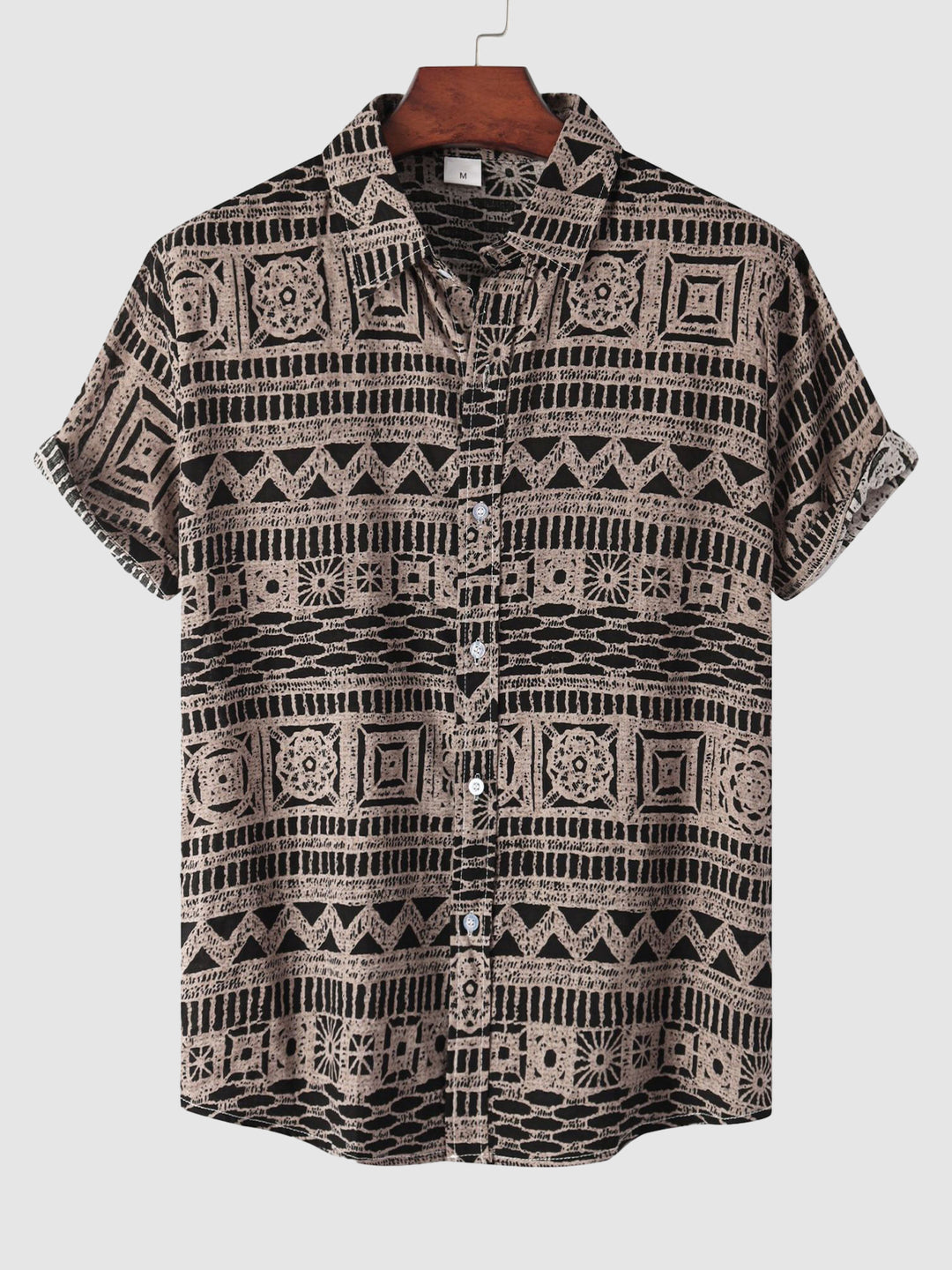 Men's Ethnic Hawaiian Print Casual Short Sleeve Shirt