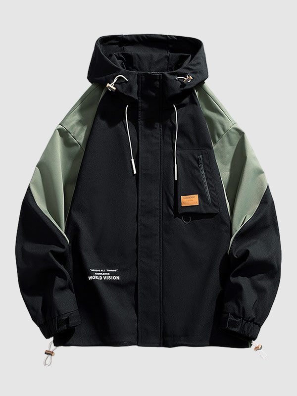 Men's patchwork fabric cargo shell jacket – Troboy