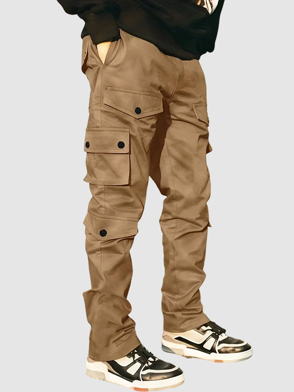 Men's Multi-Pocket Elastic Waist Casual Work Pants