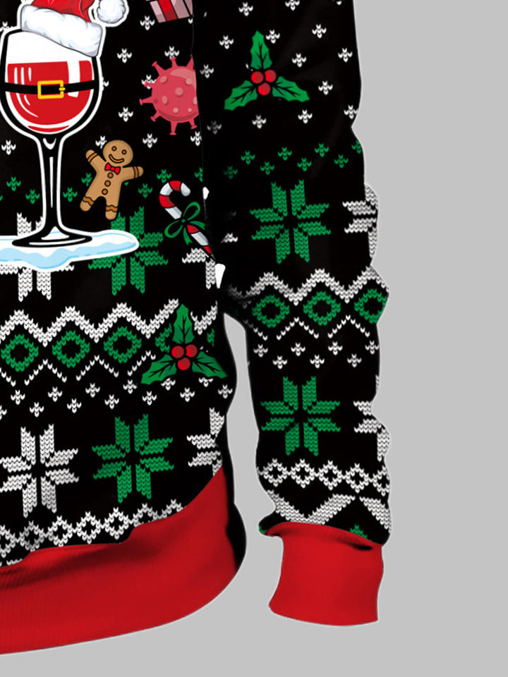 Men's Three Cups 3D Printed Christmas Crew Neck Shirt