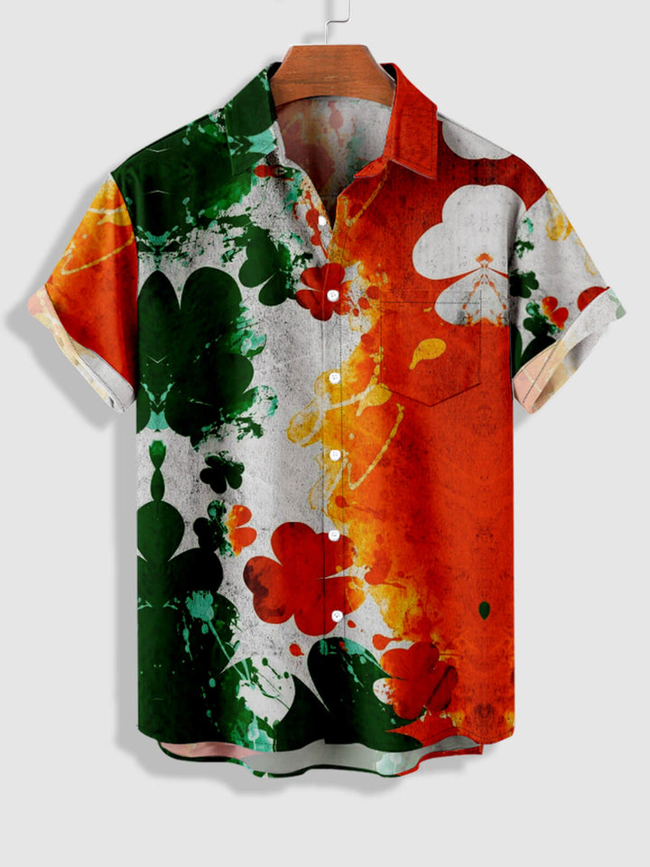 Men's Colorful Print Casual Short Sleeve Shirt