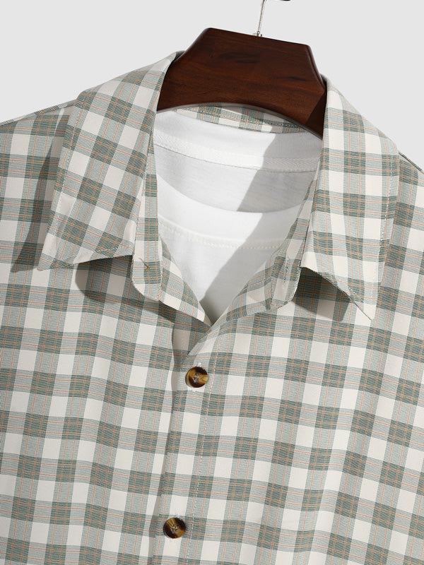 Men's Classic Plaid Casual Buttoned Long Sleeve Shirt