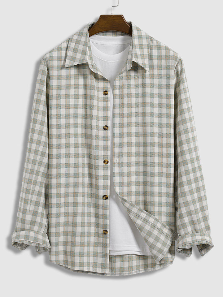 Men's Classic Plaid Casual Buttoned Long Sleeve Shirt