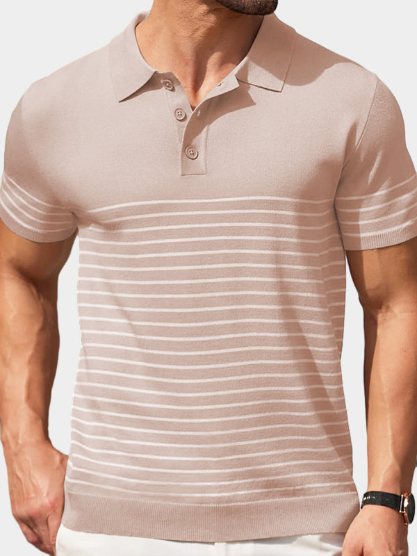 Men's Striped Knitted Business Casual POLO