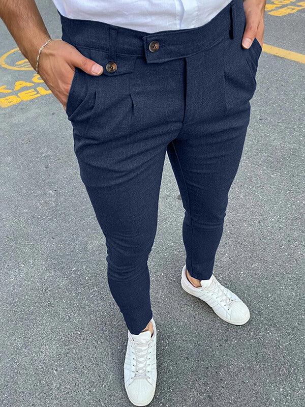 Men's double pocket casual business pants