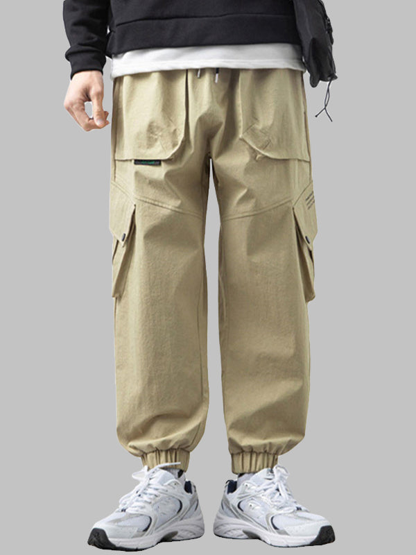 Men's multi-pocket drawstring cargo pants