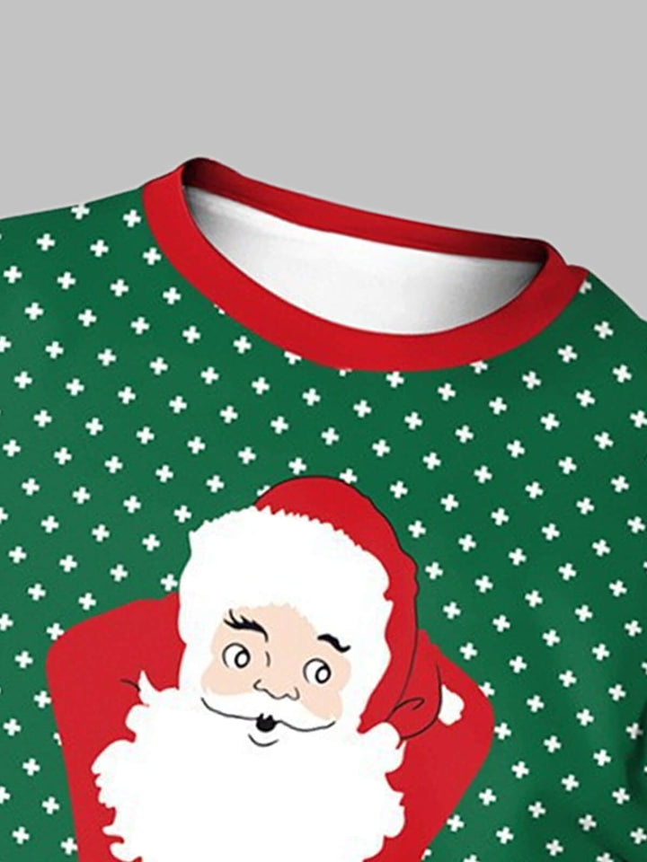 Men's Santa Claus Print Christmas Crew Neck T-shirt