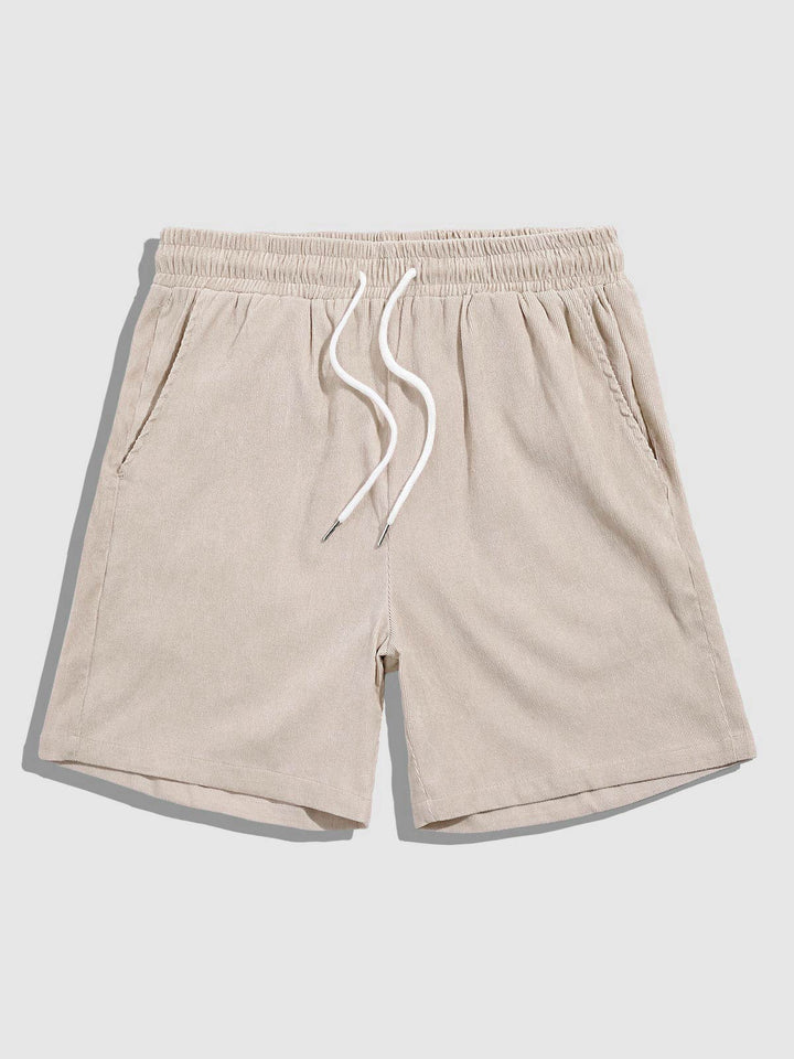 Men's solid color corduroy casual shorts