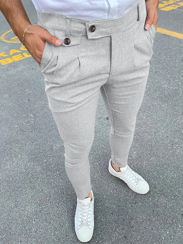 Men's double pocket casual business pants