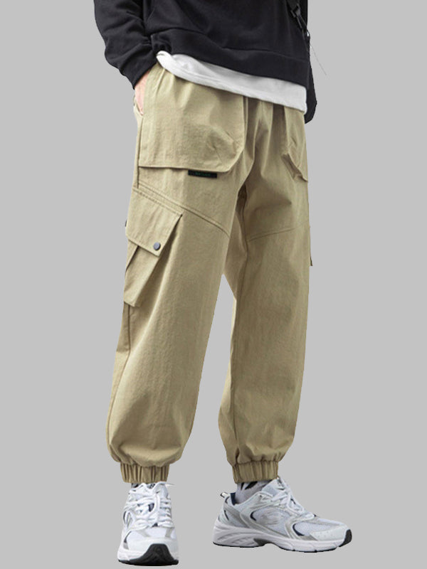 Men's multi-pocket drawstring cargo pants