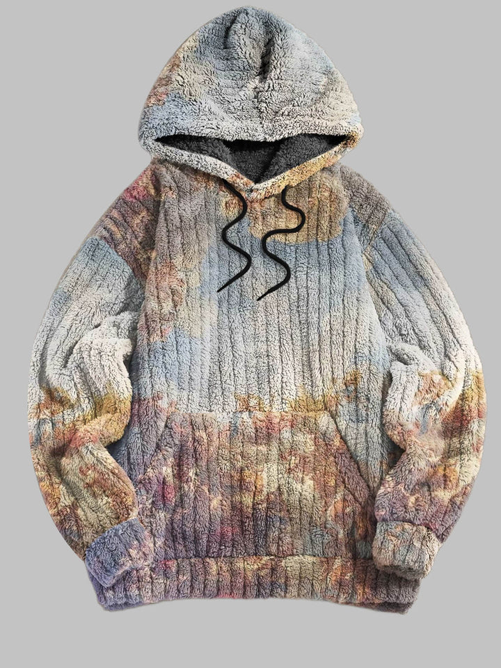 Men's Tie-Dye Print Fleece Hoodie