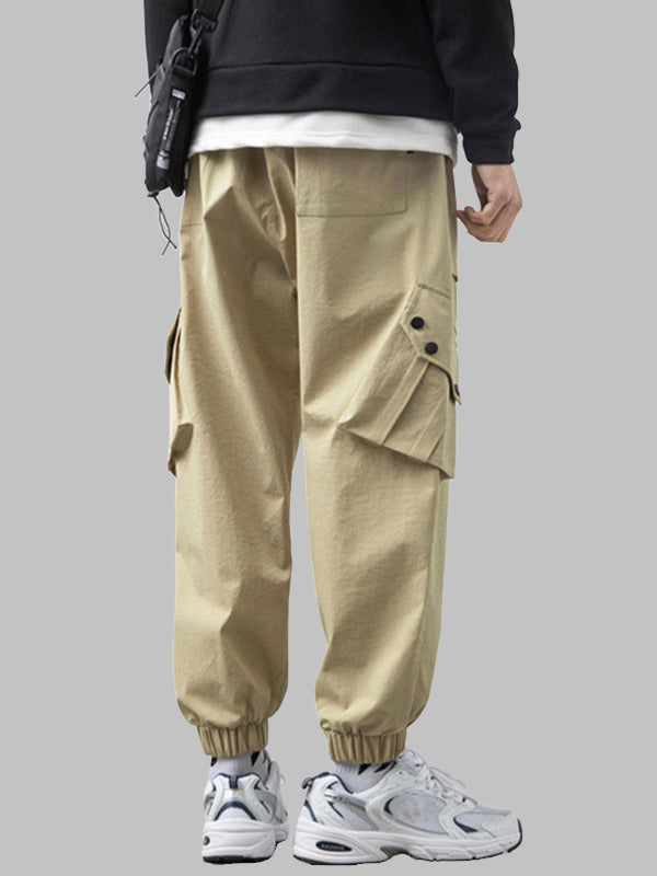 Men's multi-pocket drawstring cargo pants