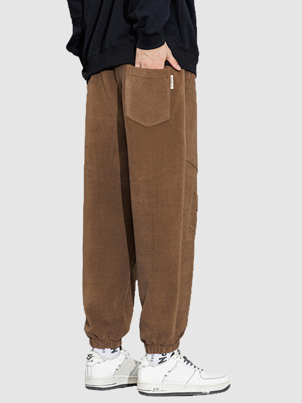 Men's Letter Print Pocket Casual Pants