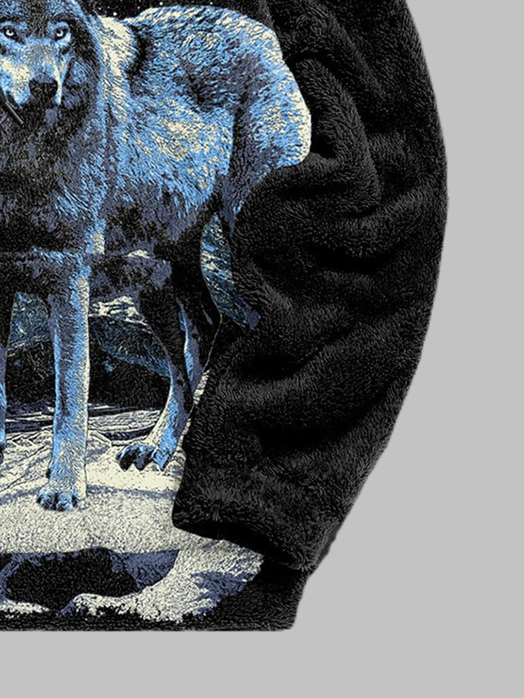 Men's Lone Wolf Print Fleece Hoodie