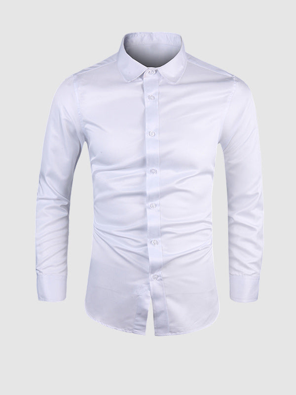 Men's Solid Color Business Casual Shirt