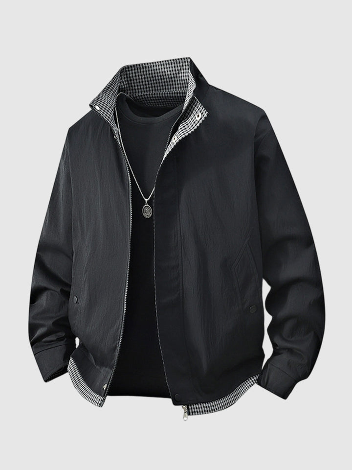 Men's plaid lapel paneled versatile casual  plus-size jacket