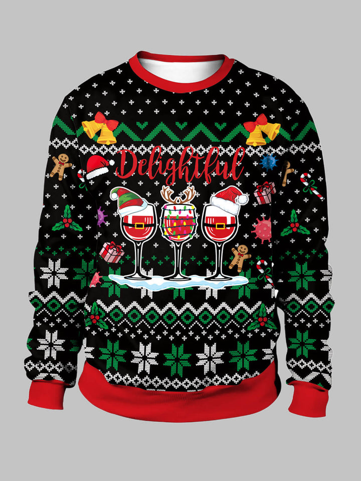 Men's Three Cups 3D Printed Christmas Crew Neck Shirt