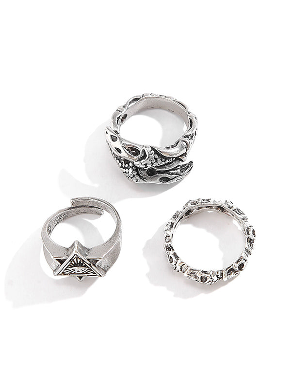 Vintage six-pointed star ring 3Pcs/set