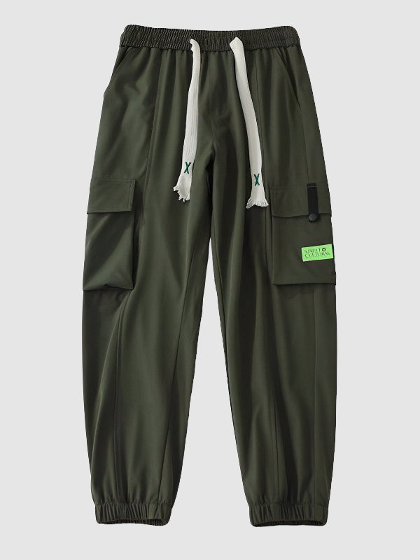 Men's Drawstring Double Pocket Cargo Pants