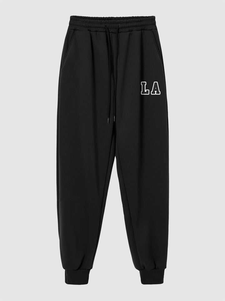 Men's "LA" letter print sweatpants