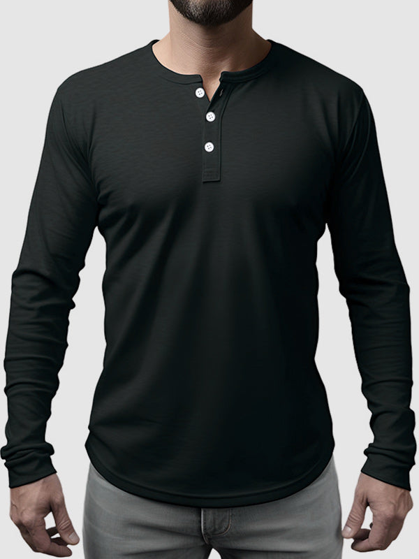 Men's Solid Color Basic Base Layer T-Shirt.