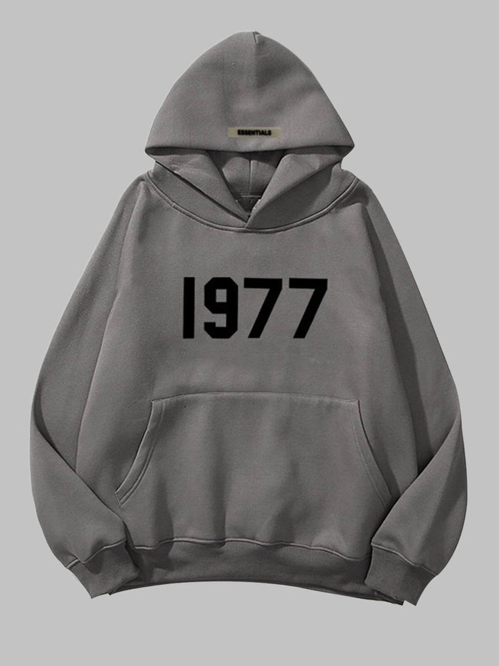 Men's "1977" digital print hoodie