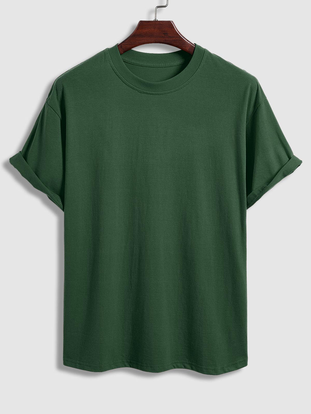 Men's 100% cotton basic round neck T-shirt two-piece set