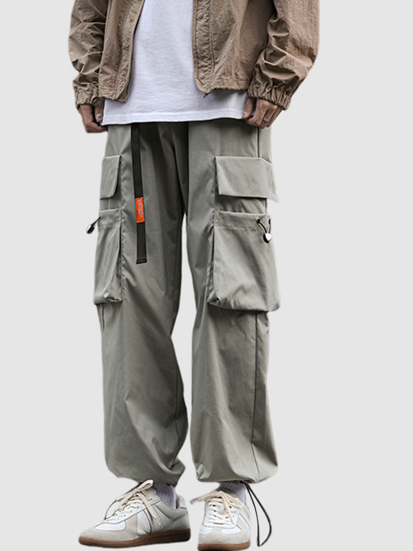 Men's Large Pocket Ribbon Casual Cargo Pants