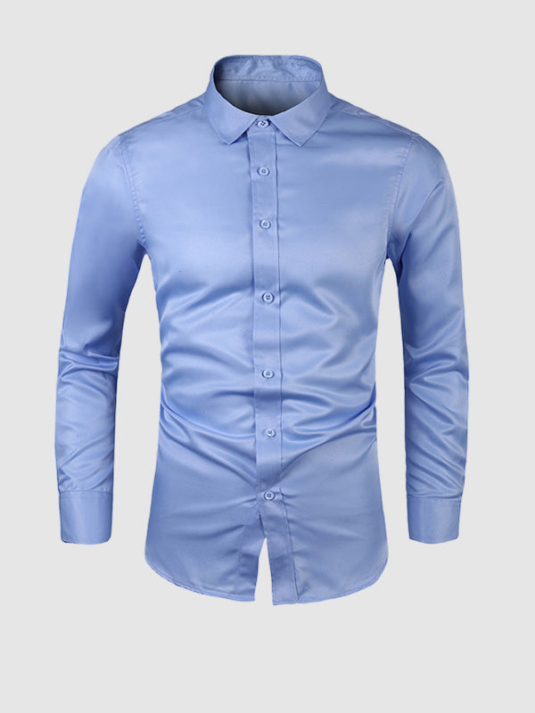 Men's Solid Color Business Casual Shirt