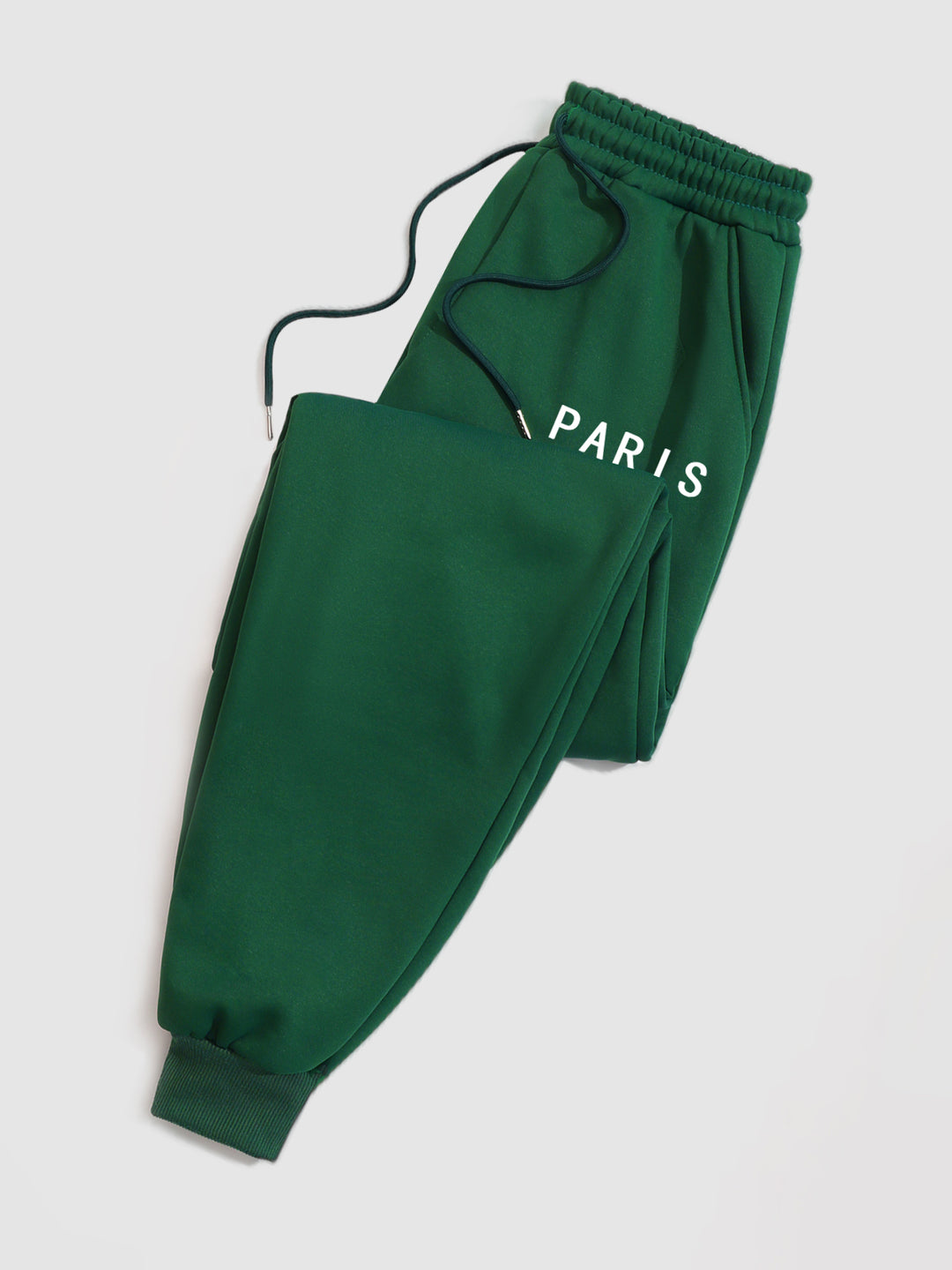 Men's "PARIS" letter print casual sports suit green