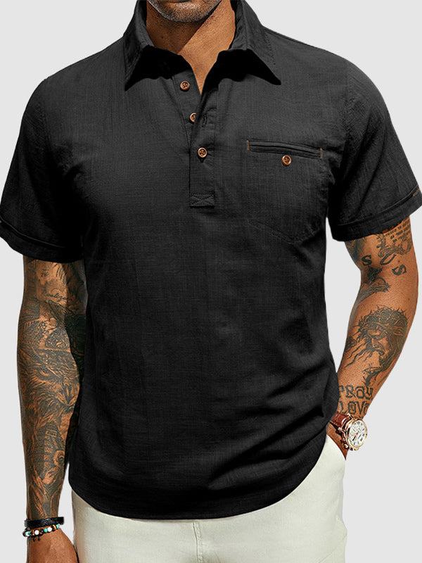 Men's Hawaiian beach casual lapel short-sleeved polo