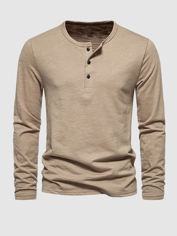 Men's Solid Color Basic Base Layer T-Shirt.